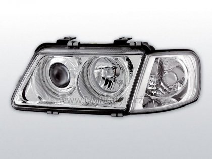 Přední světla angel eyes Audi A3 8L 96-00 chromové