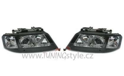Přední světla angel eyes AUDI A6 97-99 D2S xenon černá