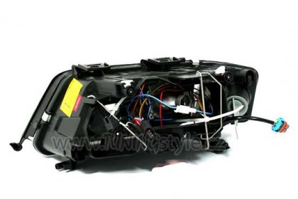 Přední světla angel eyes AUDI A6 97-99 D2S xenon černá