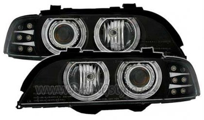Přední světla Angel eyes BMW E39 95-00 černá LED blinkr