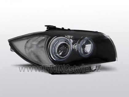 Přední světla angel eyes BMW E87 04+ černá