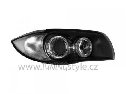 Přední světla angel eyes BMW E87 04+ černá