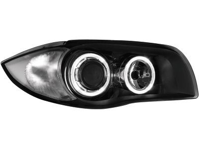 Přední světla angel eyes BMW E87 04+ černá