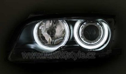 Přední světla angel eyes CCFL BMW E46 Coupe/Cabrio 99-01 černé