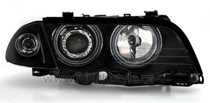 Přední světla angel eyes CCFL BMW E46 limo/touring - černé 98-01