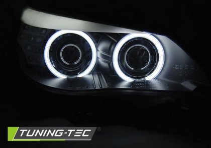 Přední světla angel eyes CCFL BMW E60/E61 03-07 černé