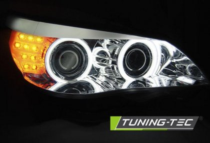 Přední světla angel eyes CCFL BMW E60/E61 03-07 chrom