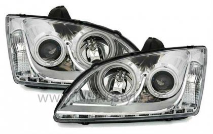 Přední světla angel eyes CCFL Ford Focus 04-08 chrom