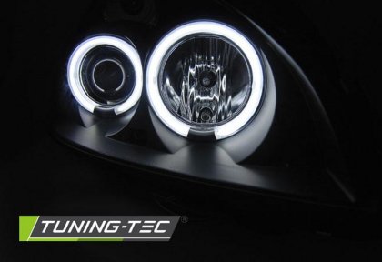 Přední světla angel eyes CCFL Renault Clio B 01-05 černé