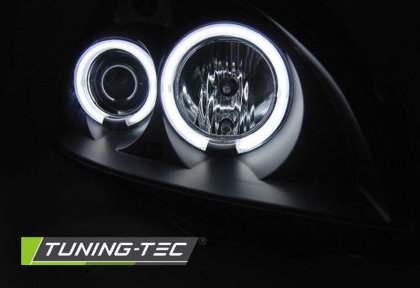 Přední světla angel eyes CCFL Renault Clio B 01-05 černé