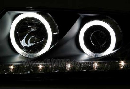 Přední světla angel eyes CCFL s LED Škoda Octavia II 04-08 černá