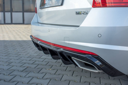 Difuzor zadního nárazníku V.1 Škoda Octavia RS Mk3 sedan/kombi černý lesklý plast