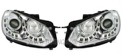 Přední světla angel eyes CCFL s LED VW Golf VI/6 chrom