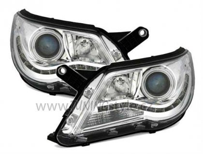 Přední světla Angel Eyes CCFL s LED VW Tiguan 07-11 chromová