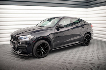 Prahové lišty V.2 BMW X6 M-Pack F16 černý lesklý plast