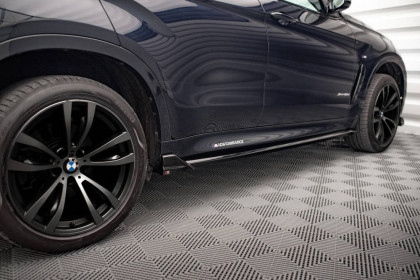 Prahové lišty V.2 BMW X6 M-Pack F16 černý lesklý plast