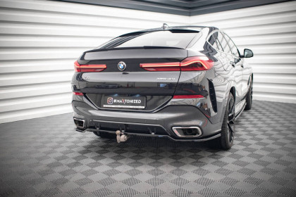 Spoiler zadního nárazníku V.3 BMW X6 M-Pack G06 černý lesklý plast