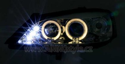 Přední světla Angel Eyes Opel Astra G 98-04 chrom