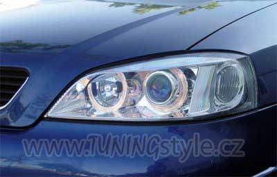 Přední světla angel eyes Opel Astra G chromové