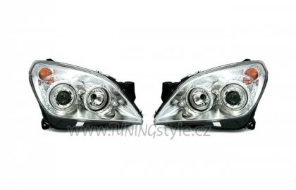 Přední světla Angel Eyes Opel Astra H 04-07 chrom