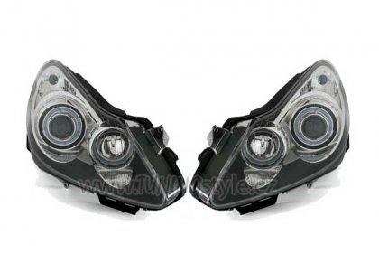 Přední světla angel eyes Opel Corsa D 06- černá