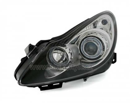 Přední světla angel eyes Opel Corsa D 06- černá