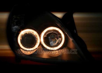 Přední světla angel eyes Opel Vectra C 05-08 černá