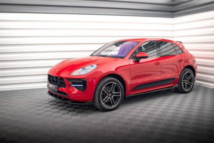 Prahové lišty Porsche Macan Mk1 Facelift černý lesklý plast