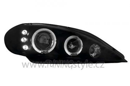 Přední světla angel eyes Renault Megane/Scenic - černé