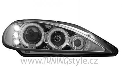 Přední světla angel eyes Renault Megane/Scenic - chromové