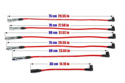 Przewody zapłonowe PowerTEC AUDI 90 100 200 A6 COUPE VW T4 83-95 Niebieskie