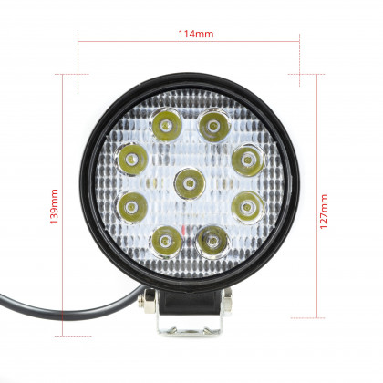 EPWL02 LED Pracovní světlo 9W (9 x 1W EPISTAR) 30° (kulaté)