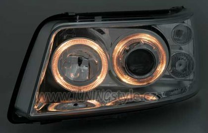 Přední světla Angel Eyes VW T5 03- chromové