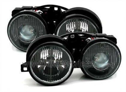 Přední světla BMW E30 82-94 černá s křížem