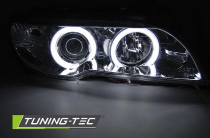 Přední světla CCFL Angel eyes BMW E46 coupe/cabrio 03-06 chrom