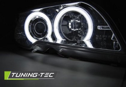 Přední světla CCFL Angel eyes D2S xenon BMW E46 coupe/cabrio 03-06 chrom