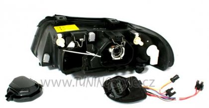 Přední světla čirá Audi A4 B5 99-01 černá