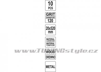 Brusný pás  P120 , 20x520mm 10ks