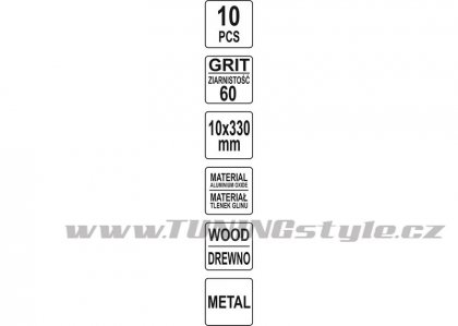 Brusný pás  P60 , 10x330mm 10ks