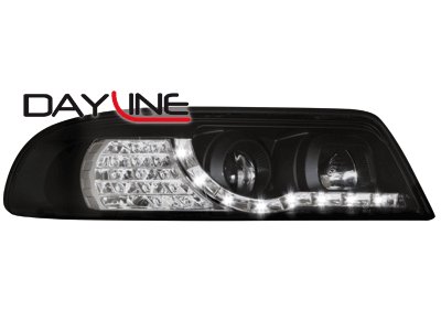 Přední světla devil eyes AUDI A4 B5 99-01 černá LED blinkr