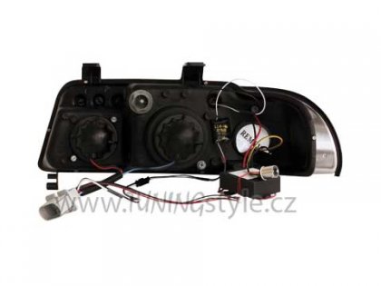 Přední světla devil eyes AUDI A4 B5 99-01 černá LED blinkr