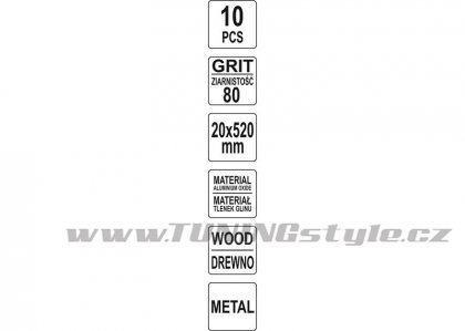Brusný pás  P80 , 20x520mm 10ks