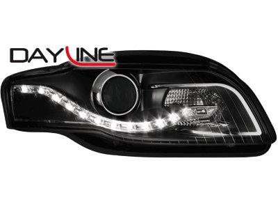 Přední světla Devil Eyes Audi A4 B7 05-08 - černé