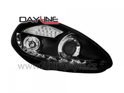 Přední světla Devil Eyes Fiat Grande Punto 05- černá LED blinkr