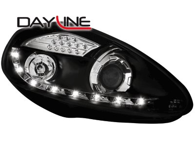 Přední světla Devil Eyes Fiat Grande Punto 05- černá LED blinkr