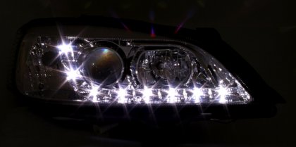 Přední světla Devil Eyes Opel Astra G chrom