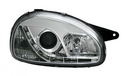 Přední světla Devil Eyes Opel Corsa B chromové