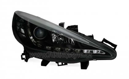Přední světla Devil Eyes Peugeot 207 06- černá