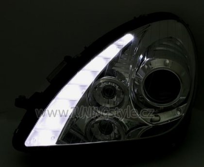 Přední světla Devil eyes s LED Mercedes-Benz SLK R171 chrom