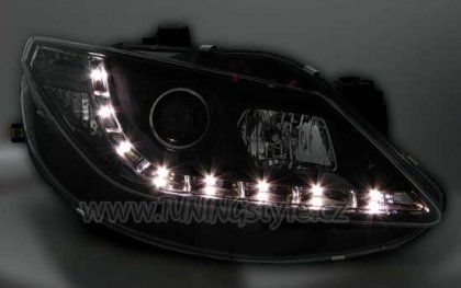 Přední světla Devil Eyes Seat Ibiza 6J 08- černé